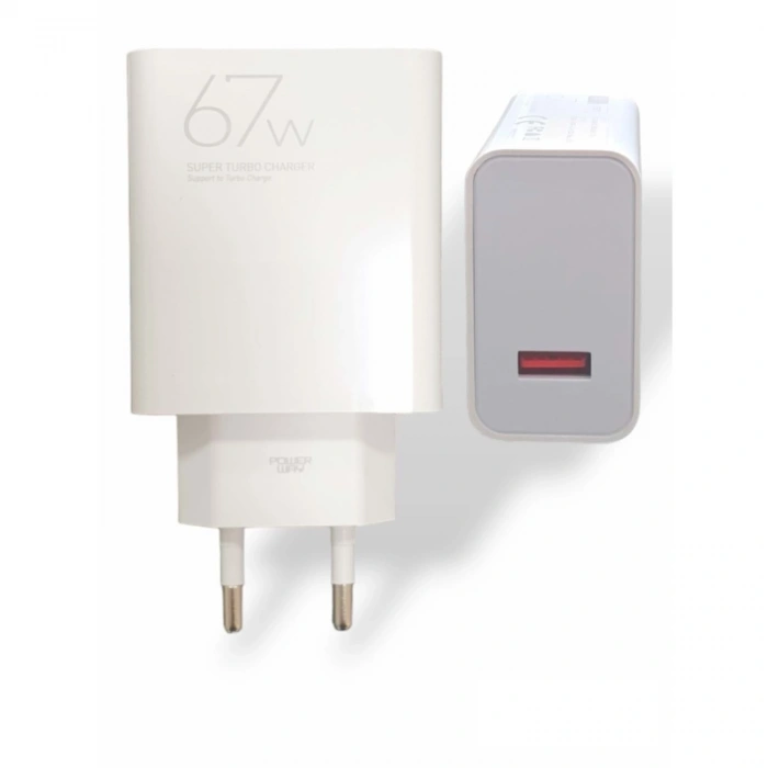 Powerway M67S Set Süper Turbo 67W Hızlı Şarj Adaptörü Gan Teknoloji USB Şarj Başlığı Ekstra Kablolu