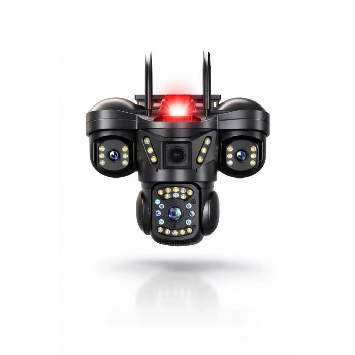 V380 PRO 3 Kamera 10X Zoom 4K PTZ IP Sesli Sirenli WiFi Akıllı Güvenlik Kamera ( 3+3+3 MP )