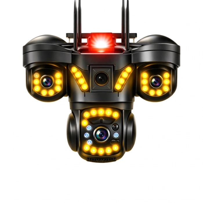 V380 PRO 3 Kamera 10X Zoom 4K PTZ IP Sesli Sirenli WiFi Akıllı Güvenlik Kamera ( 3+3+3 MP )