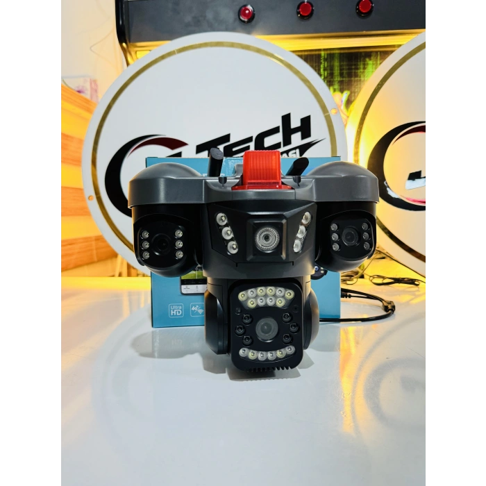 V380 PRO 3 Kamera 10X Zoom 4K PTZ IP Sesli Sirenli WiFi Akıllı Güvenlik Kamera ( 3+3+3 MP )