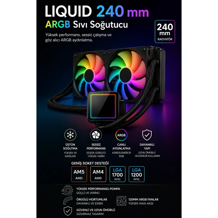 J-TECH Ryze Ryzen 5 5500 | 32GB RAM | 512GB SSD | RX580 8GB | 24 | Sıvı Soğutma Oyuncu Bilgisayar