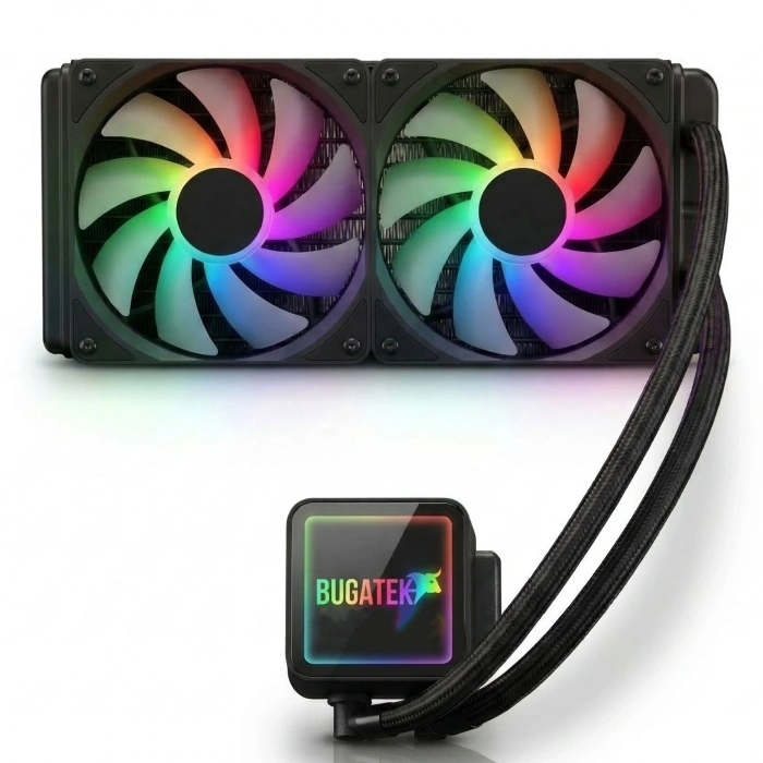 Bugatek Liquid 240 mm ARGB Siyah İşlemci Sıvı Soğutucu AM5 AM4 LGA1700 LGA1200