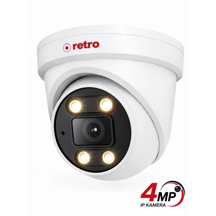Retro RT-AD2204 4MP IP Poe 2.8MM Gece Renkli iç Mekan Dome Kamera