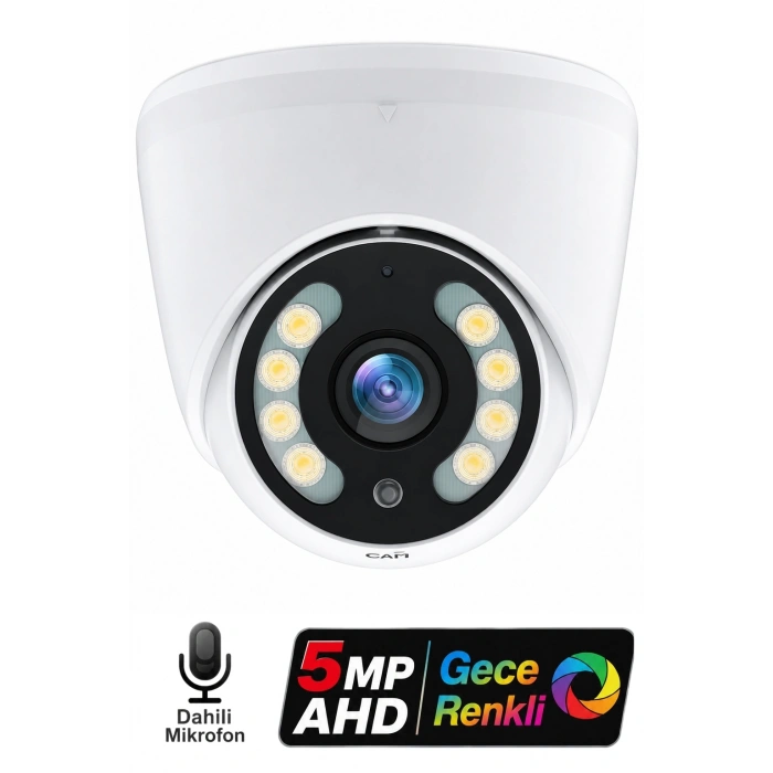J-TECH JT-5050 5MP Ahd Sesli Dome Gece Renkli Güvenlik Kamerası