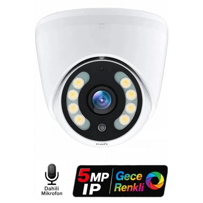 J-TECH JT-6060 5MP PoE Sesli IP Dome Gece Renkli Güvenlik Kamerası