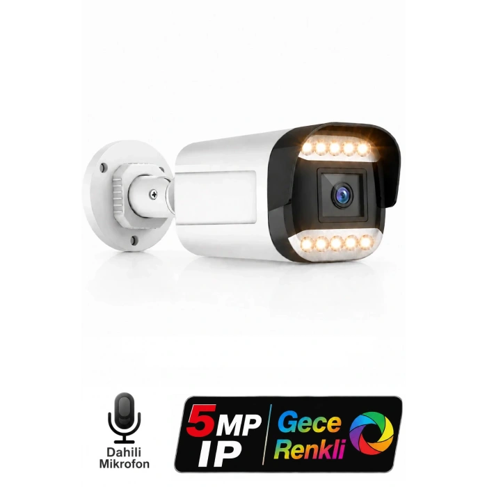J-TECH JT-9070 5MP Sesli IP Bullet Kamera | PoE | 12 LED | 3.6mm | Gece-Gündüz Renkli