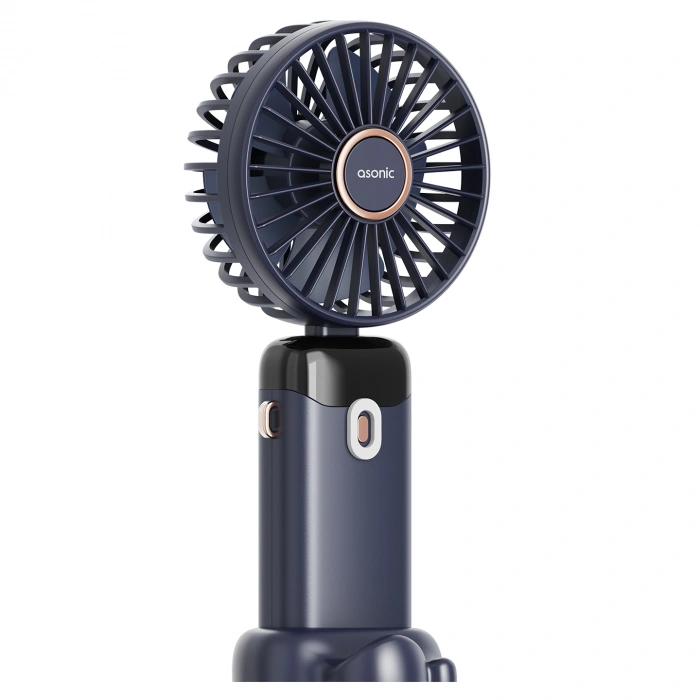 Asonic AFN28 Lacivert 500mAh 3 Kademe Dijital Göstergeli Katlanabilir Mini USB Fan
