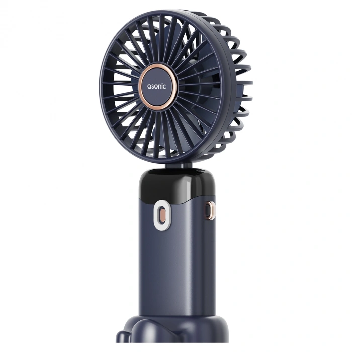 Asonic AFN28 Lacivert 500mAh 3 Kademe Dijital Göstergeli Katlanabilir Mini USB Fan