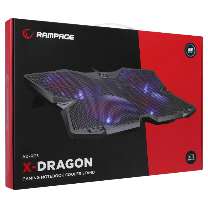 Rampage AD-RC3 X-DRAGON Siyah 140mm 4 Adet Fan Notebook Soğutucu Stand