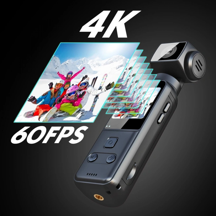 IXROAD 4K Ultra Hd 270° Döndürülebilir 60FPS Su Geçirmez Wifi Vlog Spor Ve Aksiyon Kamerası