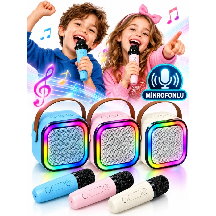 PLATOON PL-4666 Bluetooth RGB Işıklı Hoparlör SD USB Girişli Mikrofonlu Karaoke Speaker Sistemi
