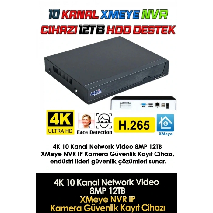 8 Kameralı IP Set 500GB 9070 5MP Mikrofonlu HD Gece Renkli Güvenlik Kamerası Sistemi -Cepten izle