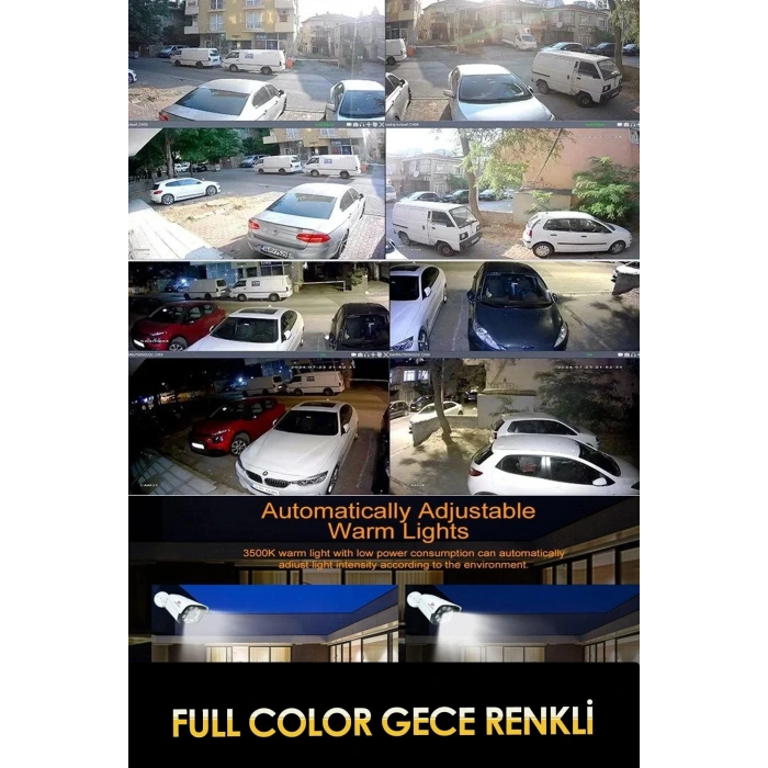 8 Kameralı IP Set 500GB 9070 5MP Mikrofonlu HD Gece Renkli Güvenlik Kamerası Sistemi -Cepten izle