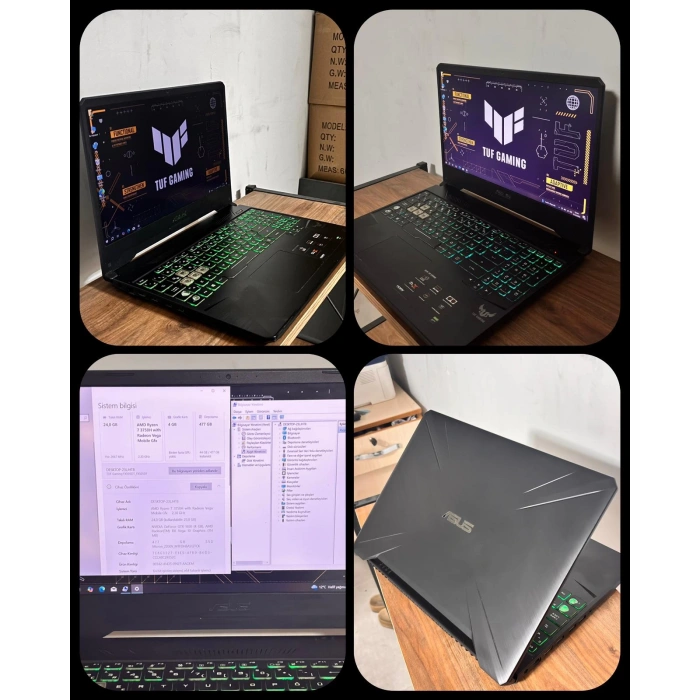 Asus TUF Ryzen 7 3750H 24GB RAM 512GB M.2 SSD GTX1650 GDDR5 4GB 15.6 Oyuncu Laptop