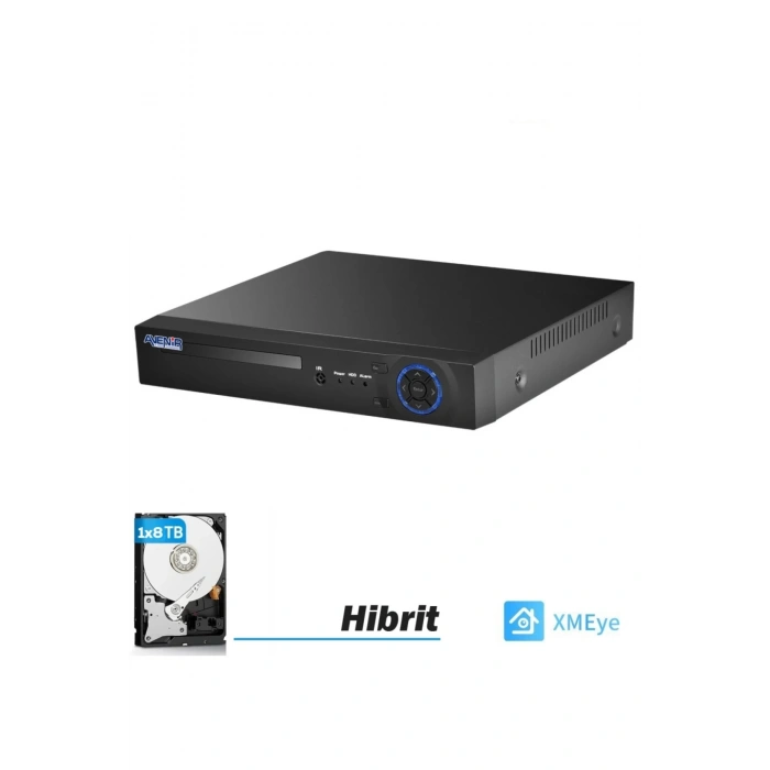 Avenir AV-TC08GM 8 Kanal 5MP 5IN1 XMeye H.265 Full HD 1080P Hibrit DVR Kayıt Cihazı