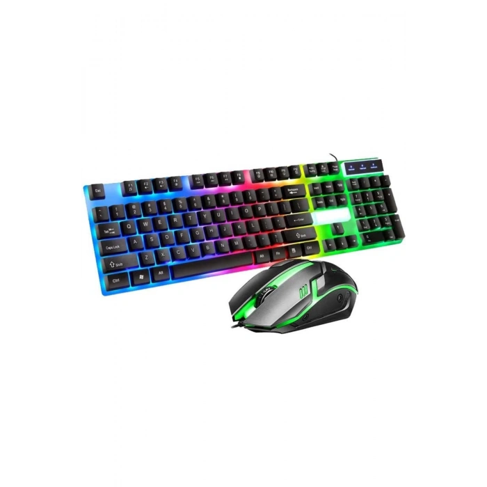 BGRGKMS Gaming Rgb Işıklı Kablolu Q Klavye Ve Mouse Seti Beyaz