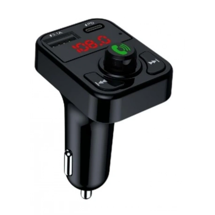 Concord C-606 Bluetooth Görüşme Ve Müzik Dinleme Ekranlı RGB FM Transmitter PD 3.1A Çift Usb Şarj