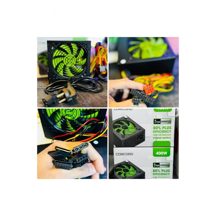Concord C-880 400W Oyuncu Gaming PC Power Supply 12CM Geniş Fan Güç Kaynağı Lisanslı Ürün