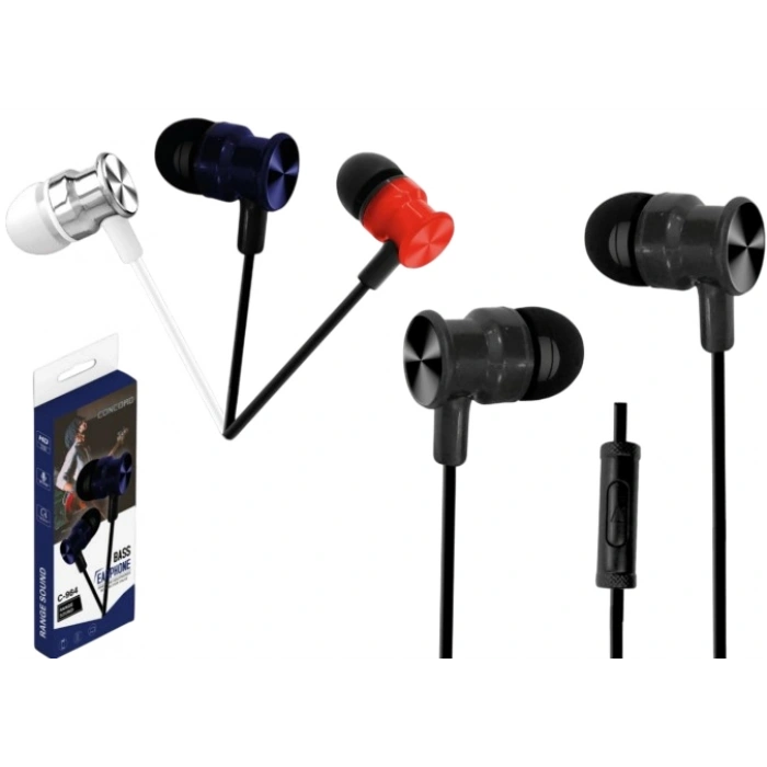 Concord C-964 Mikrofonlu Kulak İçi Kulaklık Siyah 3.5 Mm.