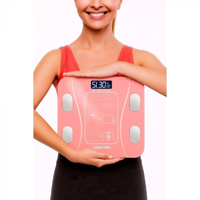 CONCORD C-W01 Akıllı Bluetooth Baskül Pembe
