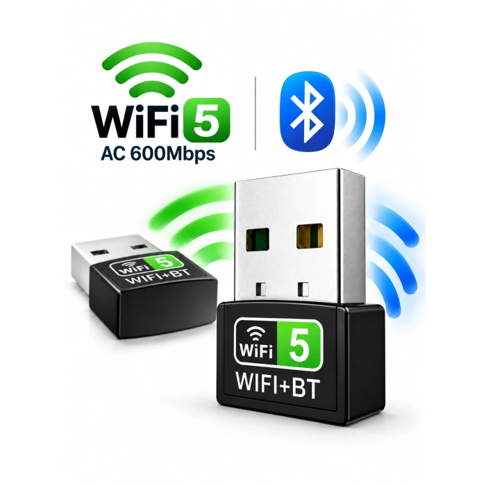 CONCORD W-5 Mini Wi-Fi + Bluetooth Adaptör – 2’si 1 Arada Kablosuz Bağlantı