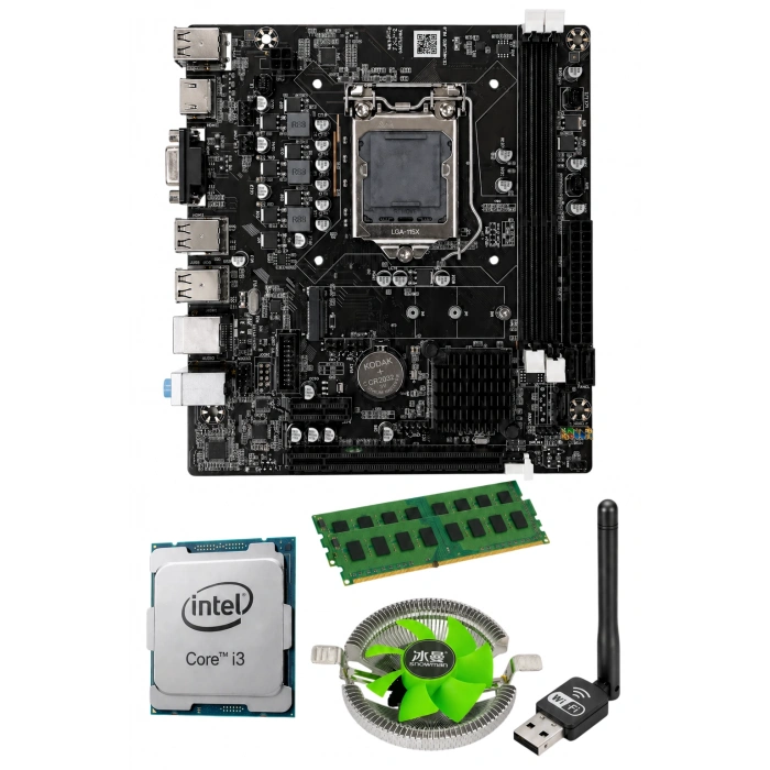 CoreX i3 2100 3.10GHz 8GB RAM H61 WiFi CPU Fan Bundle Anakart Komple SET