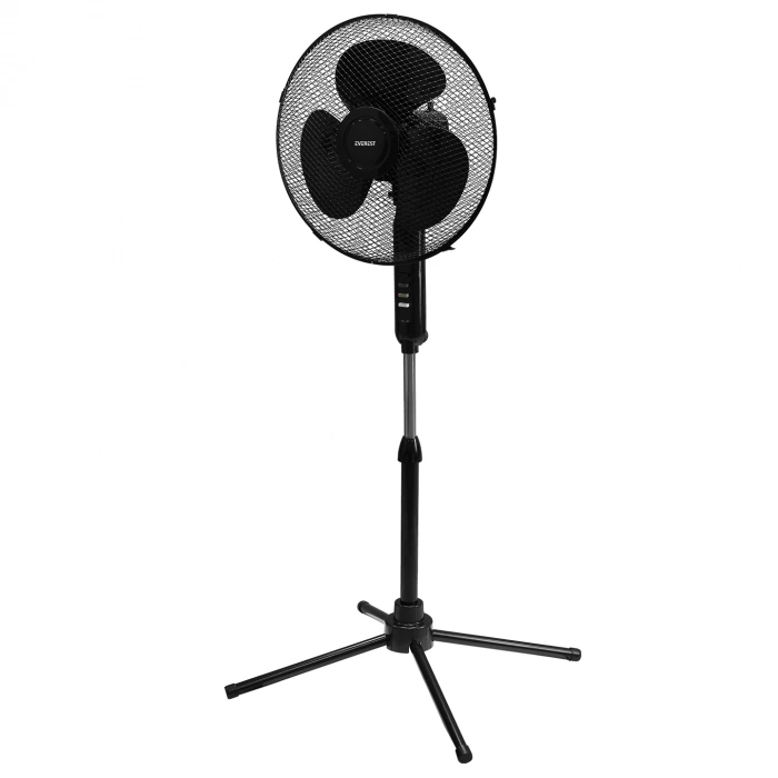 Everest FAN10 EcoWind Siyah 16 Maks 45W 3 Kademe 1100RPM Metal Yıldız Ayak 3 Bıçaklı Vantilatör/ Pervanesi