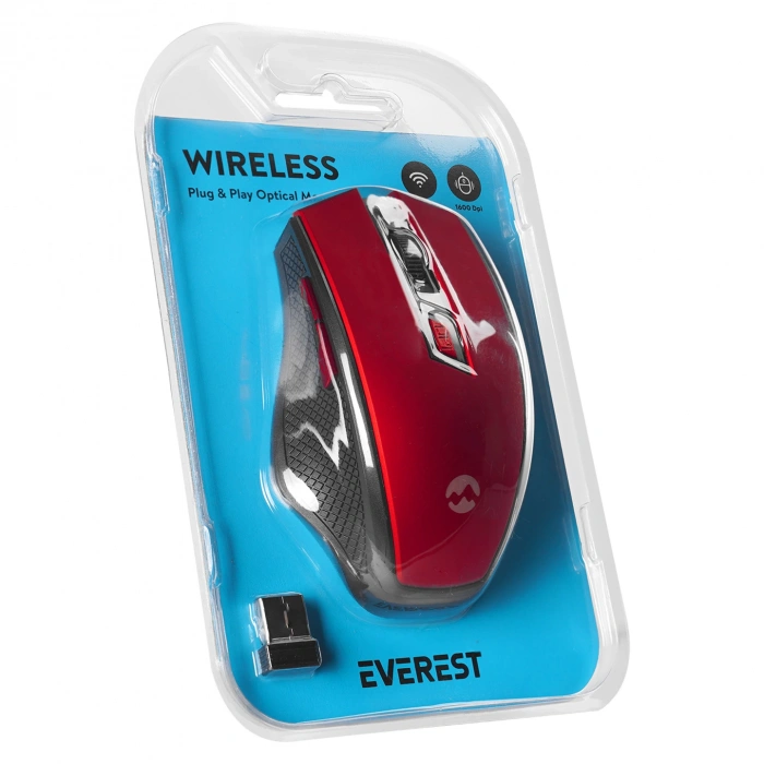 Everest SMW-777 Usb Kırmızı 2.4Ghz Optik Wireless Oyuncu Mouse