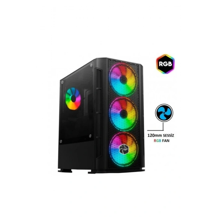GamX 4X RGB Fan Temperli CAM Gaming Oyuncu Kasası Powersiz