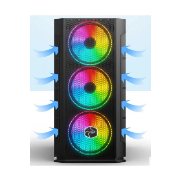GamX 4X RGB Fan Temperli CAM Gaming Oyuncu Kasası Powersiz