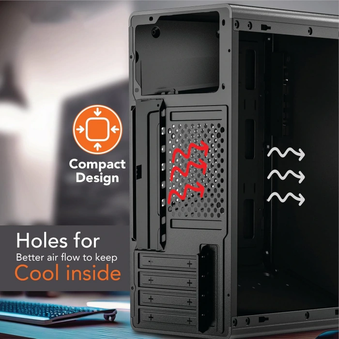 ATX 350W PSU 2x USB Ports Ses Kulaklık Girişli Ofis Bilgisayar Kasası