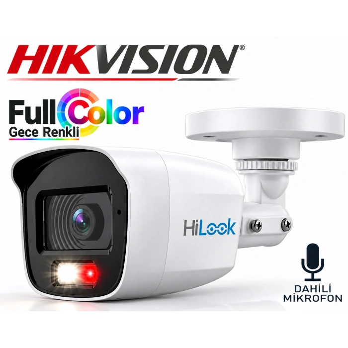 Hikvision HiLook THC-B127-LPS 2MP 2.8mm ColorVu Sesli Smart Dual Light Bullet Kamera
