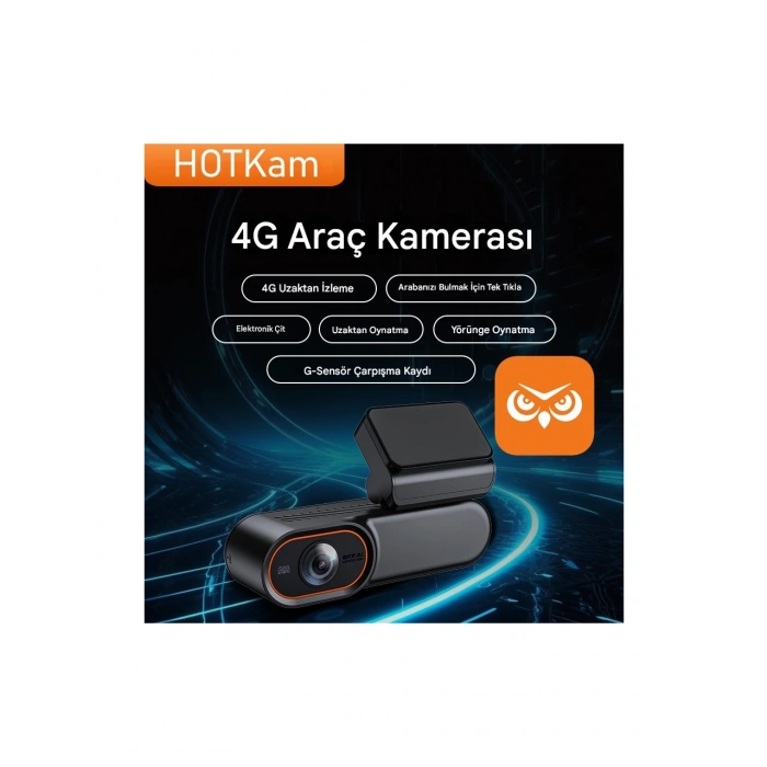 Hotkam 4G Araç İçi Kamera GPS Araç Takip Sistemi Canlı Takip Google Maps 1080P