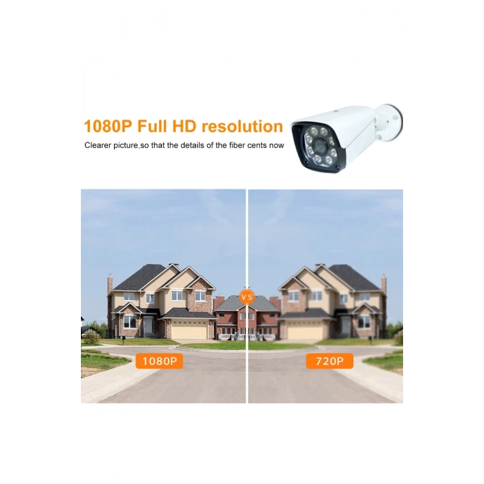 J-TECH 3030 Metal 8 Warm Light 5MP SONY LENS Gece Renkli 1080P AHD Güvenlik Kamera