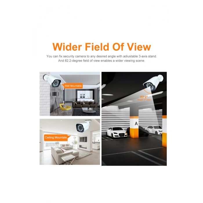 J-TECH 3030 Metal 8 Warm Light 5MP SONY LENS Gece Renkli 1080P AHD Güvenlik Kamera