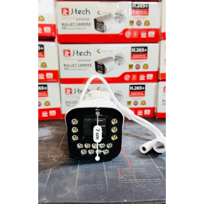 J-TECH 4K ULTRA HD 5MP SESLİ IP Bullet 15 LED PoE 3.6MM Network Kamera Gece-Gündüz Renkli Görüntü