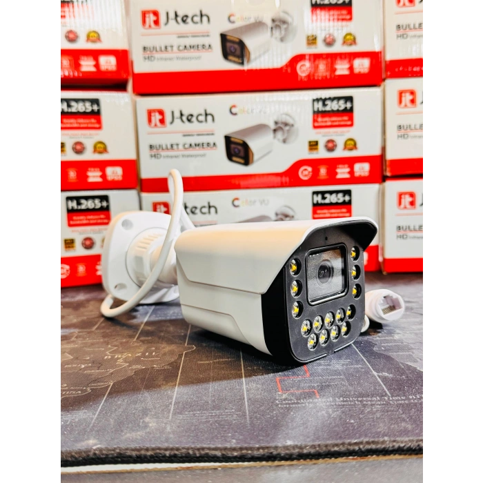 J-TECH 4K ULTRA HD 5MP SESLİ IP Bullet 15 LED PoE 3.6MM Network Kamera Gece-Gündüz Renkli Görüntü
