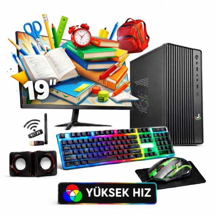 J-TECH Corsair i5 3470 16GB 256GB SSD 19 Monitör Masaüstü Bilgisayar