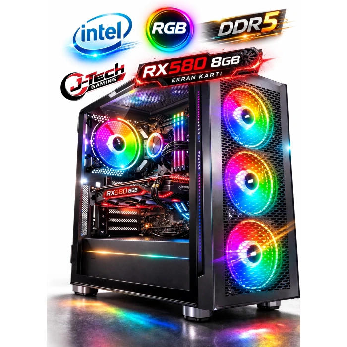 J-TECH Inferno i5 6500TE 16GB RAM 256GB SSD RX580 8GB Gaming PC