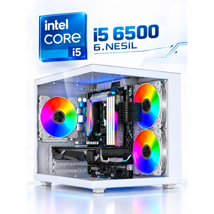 J-TECH Intel Core i5-6500 16GB RAM 256GB SSD Masaüstü Bilgisayar S1151