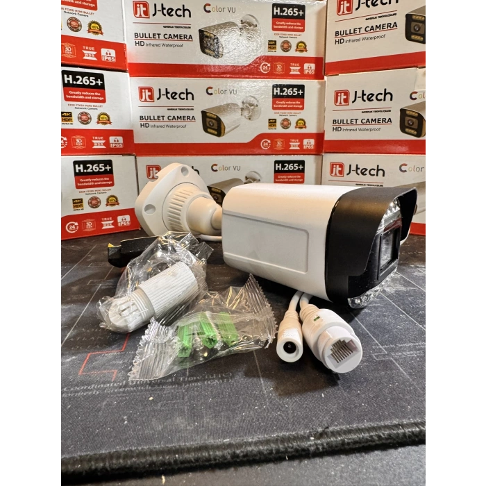 J-TECH JT-9070 5MP SESLİ IP Bullet 12 LED PoE 3.6MM Network Kamera Gece-Gündüz Renkli Görüntü
