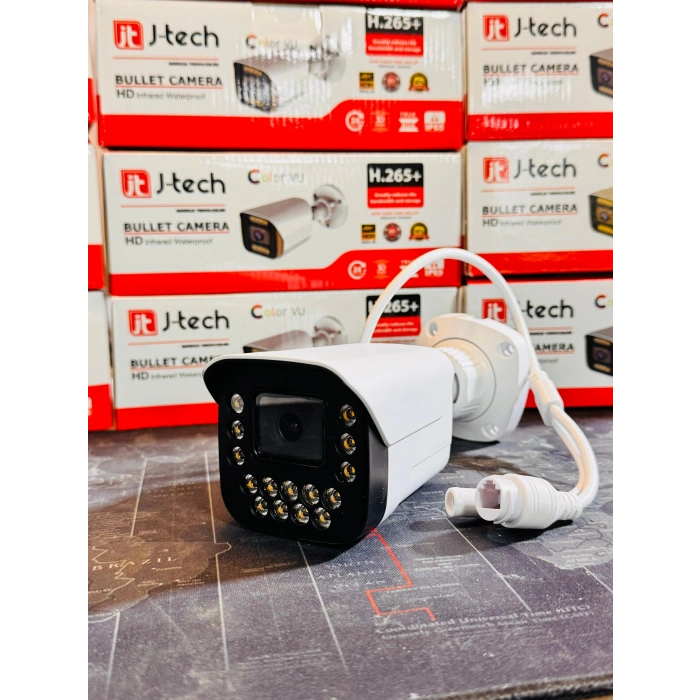 J-TECH JT-9090 5MP SESLİ IP Bullet 15 LED PoE 3.6MM Network Kamera Gece-Gündüz Renkli Görüntü