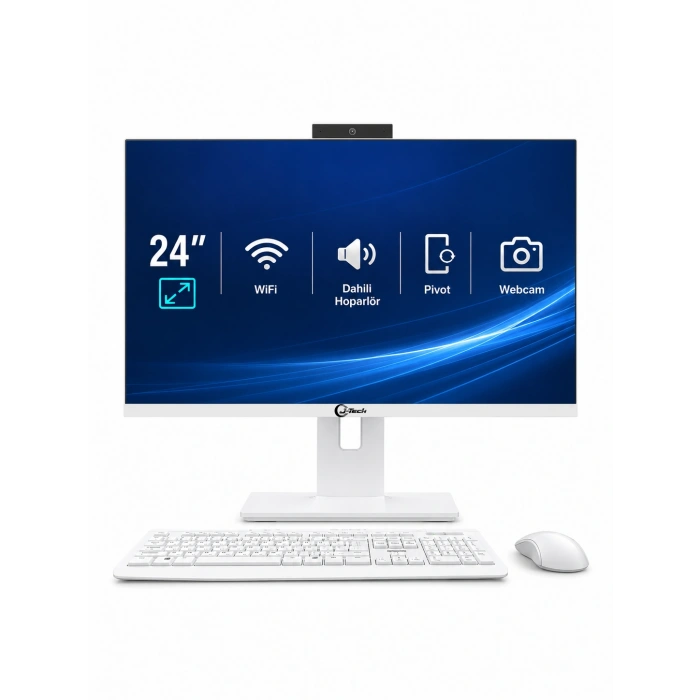 J-TECH Nebula i7 2600 8GB RAM 128GB SSD 24 Pivot - Webcam - WiFi All in One Bilgisayar
