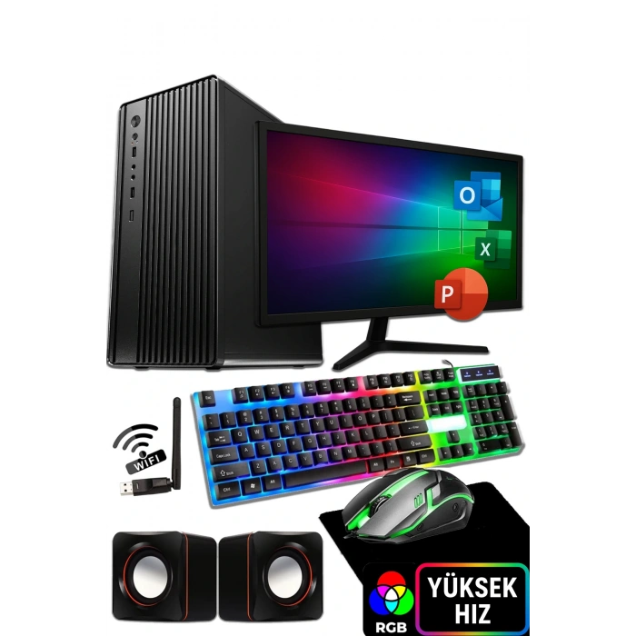 J-TECH P409 i5 3470 8GB 128GB SSD 19 Monitör Masaüstü Bilgisayar