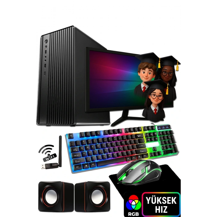 J-TECH P410 i5 3470 16GB 256GB SSD 19 Monitör Masaüstü Bilgisayar