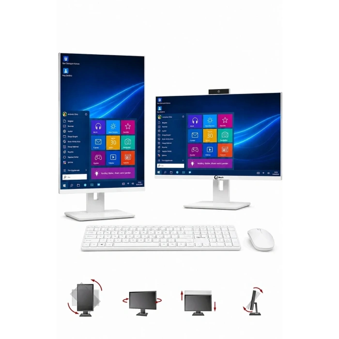 J-TECH Vorn i7 6700 | 16GB RAM | 512GB SSD | 24 IPS Pivot | All in One PC Bilgisayar