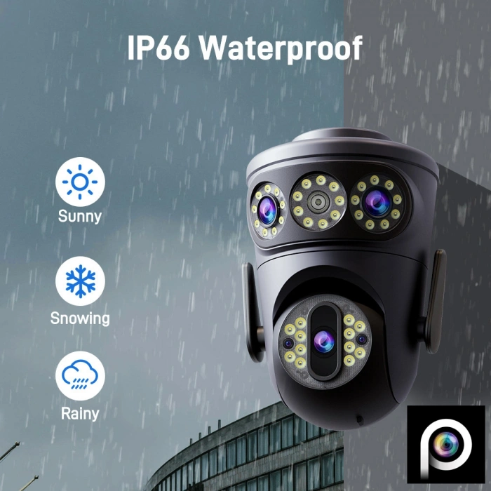 MPIA Morio 8MP 2 Kamera PTZ WiFi IP 4X Zoom Hareket Takipli Renkli Gece Görüşlü