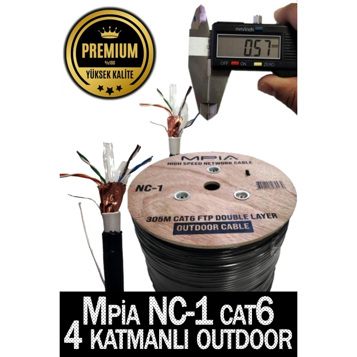 MPIA NC-1 Outdoor 305 Metre CAT6 FTP Dört Katmanlı Dış Ortam Network İnternet Kablosu