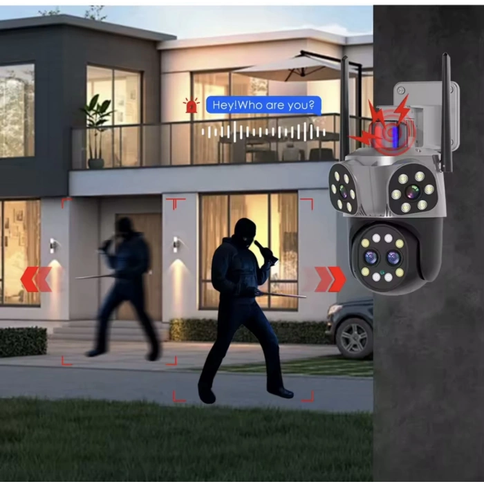 Mpia Orino 4 Lens 10X Zoom 8MP 360° Görüş Hareketli Waterproof Gece Görüş Sesli Görüşme Akıllı Kamera