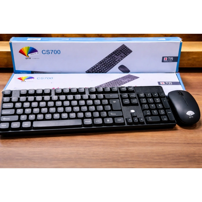 Orn CS700 Kablosuz Türkçe Siyah Q Klavye ve Mouse Set